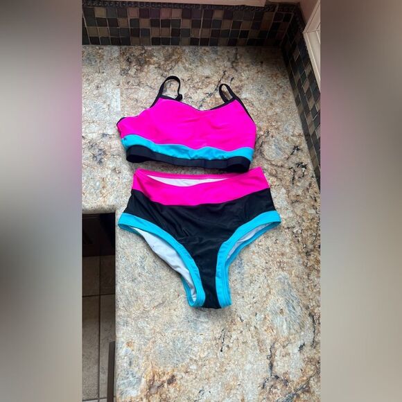 Colorful Women's High waist Bikini Set - Picture 1 of 4